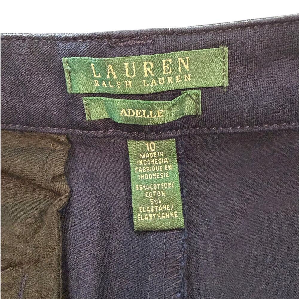 LAUREN RALPH LAUREN Navy Adelle Pants 10 Stretch Straight Leg Trouser EUC - Picture 7 of 9